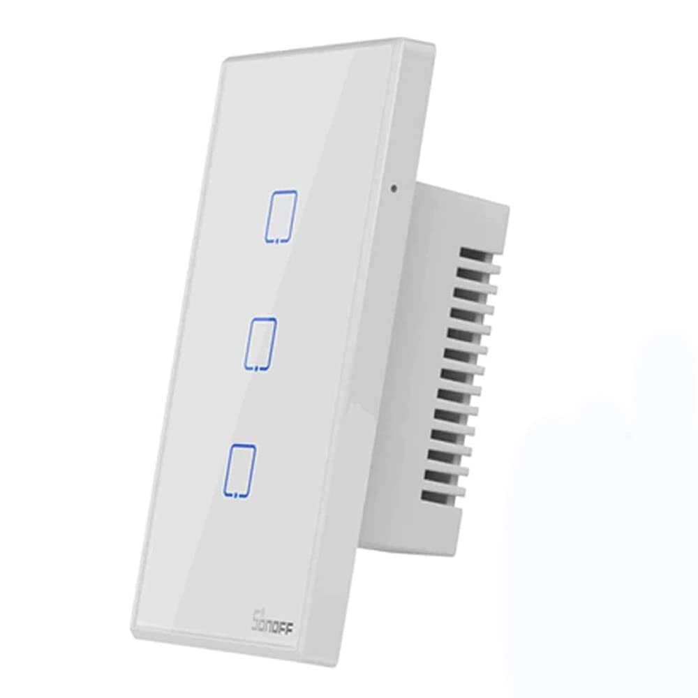Vetrineinrete® Interruttore smart 3 canale controller da remoto wireless wifi placca touch domotica (Bianco)