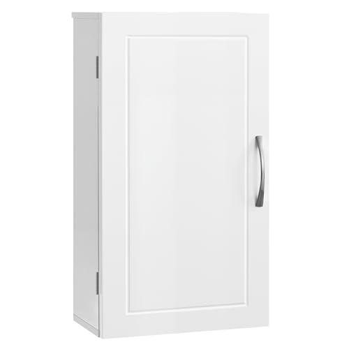 VASAGLE Armoire Murale pour Salle de Bain, Placard de Rangement Mural pour Salle de Bain, 18 x 30 x 60 cm, Armoire à Pharmacie avec Étagères Réglables,...