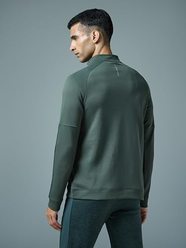 Image of TECHNOSPORT Men's Slim Fit Mock Neck SOID Sports Sweatshirt with Elasto Plus