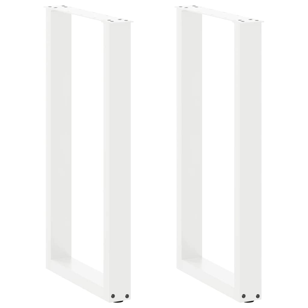 SXZenSpace U-Shaped Bar Table Legs White 50x91 cm Steel Heavy Duty with Adjustable Feet Modern Set of 2 for Breakfast Kitchen Island