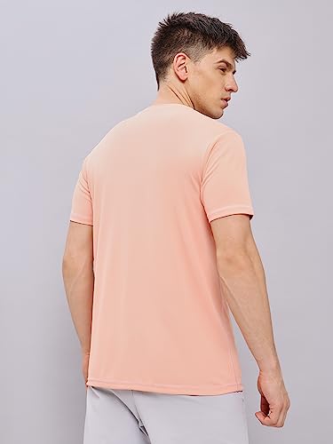 Image of TECHNOSPORT Men's Slim Fit Polyester Activewear Sports T-Shirt with Moisture-Wicking Comfort for Workout, Running & Gym