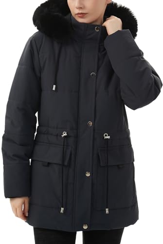 MOERDENG Women's Warm Winter Puffer Coat Thicken Fleece Lined Down Jacket Faux Fur Detachable Hood Snow Parka MOERDENG Women's Warm Winter Puffer Coat Thicken Fleece Lined Down Jacket Faux Fur Detachable Hood Snow Parka