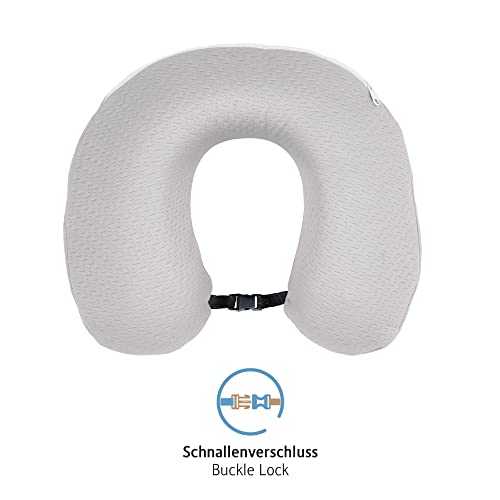 Komfortec Reisekissen, Memory Schaum Nackenhörnchen, Nackenkissen für Flugzeug, Auto, Bus, Zug und Camping U-Form Memory Foam Travel Pillow, Leicht, Grau - Image 3