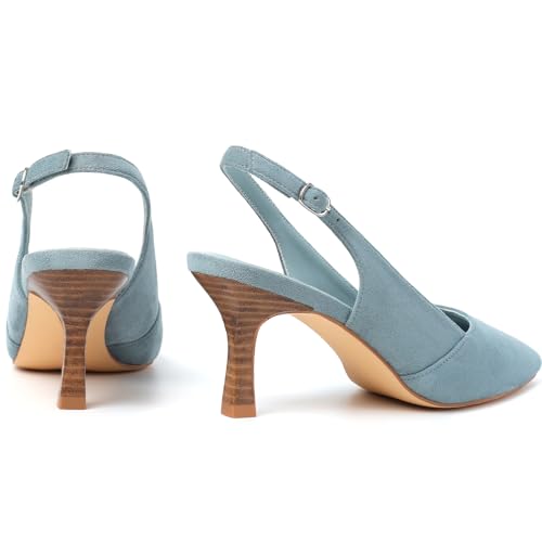 Image of Mostrin Kitten Heels for Women Slingback Pointed Closed Toe Heels Women's Pumps Shoes for Wedding, Party, Commuting