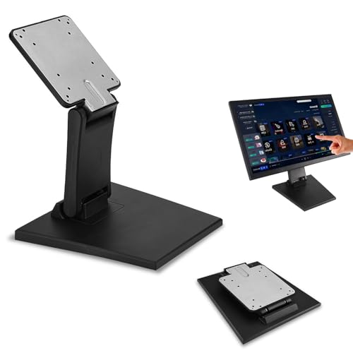 Lay Flat Monitor Stand,Adjustable LCD TV Stand Folding Metal Monitor Desk Stand with VESA Hole 75x75mm&100x100mm