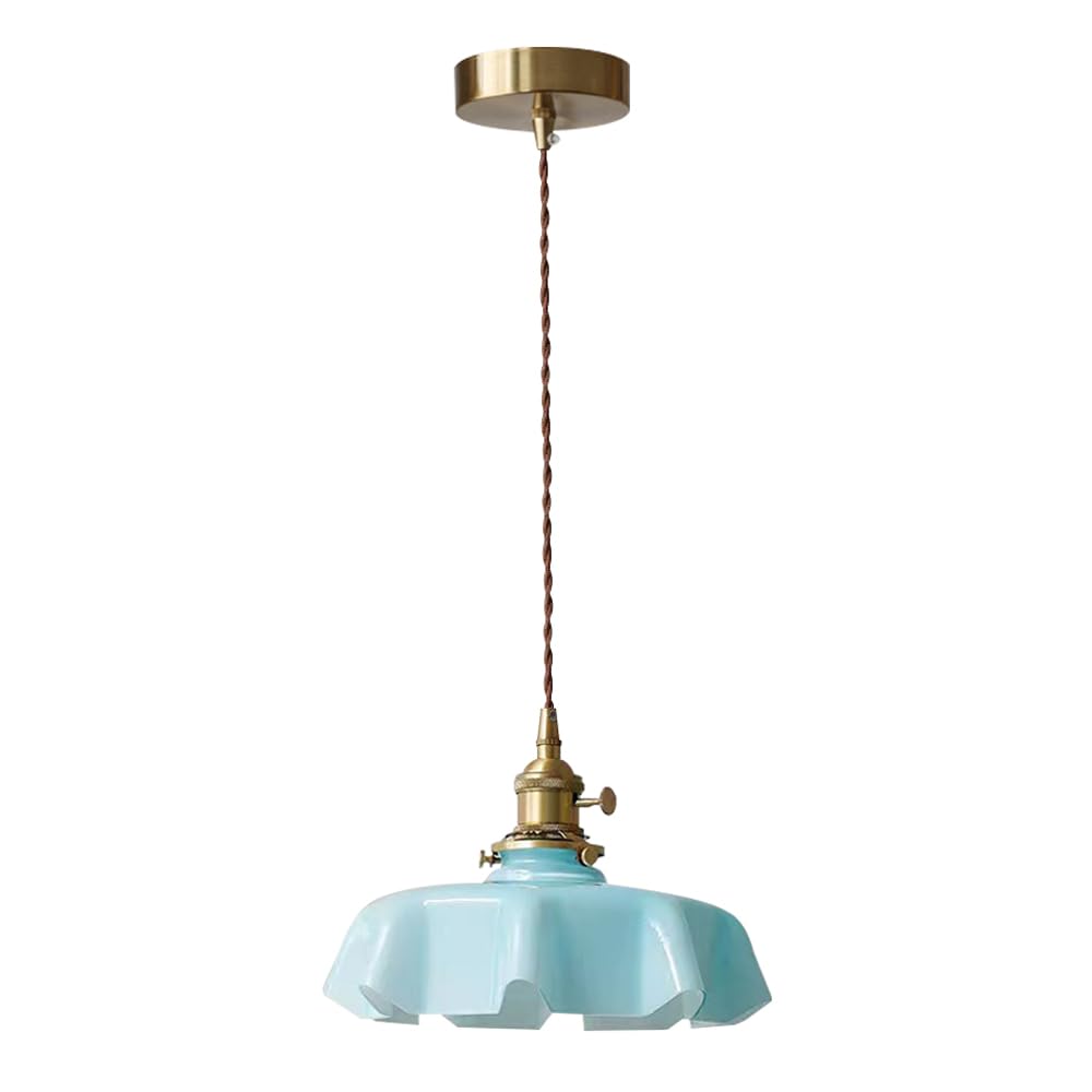 ZGDHWCR Flush Mount Ceiling Hanging Lamp, Nordic Industrial Style Pendant Light, Minimalist Flower Shape Glass Chandelier, Restaurant Bedroom Living Room Decoration Light Fixtures