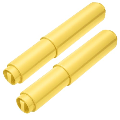 TuoxinEM 2 Pieces Universal Plastic Spring Loaded Toilet Paper Holder Roller Replacement, Chrome (Yellow)