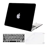 MOSISO Compatible with MacBook Air 13 inch Case (Models: A1369 & A1466, Older Version 2010-2017 Release), Protective Plastic Hard Shell Case & Keyboard Cover & Screen Protector, Black