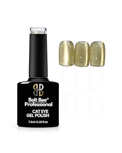 Image of Bolt Bee Silk Cat Eye Magnetic UV Gel Nail Polish - Glass Bead Cat Eye Effect, Long Lasting Chip Resistant Gel Polish, Professional Nail Art Gel, UV LED Lamp Cure, Smooth Shimmer Finish (GLASS 04)