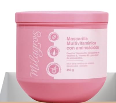 Mascarilla Capilar Multivitaminica - Multivitamin Hair Mask | Cuidado Capilar Anticaida, Recupera y fortalece el cabello with aminoacids and vitamin E 450g