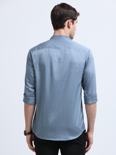 Image of Miraan Men's Satin Long Sleeve Casual Shirt (GASATIN)