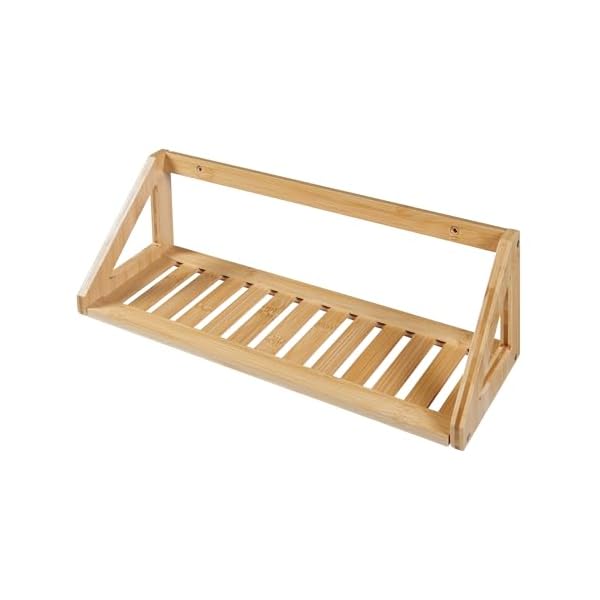 [en.casa] Wandregalset Gjerdrum Hängeregal im 2er Set schwebende Regale Bücherregal 43x15x15cm Wanddeko aus Bambus für Badezimmer, Küche – Bild 6