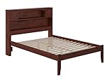 Atlantic Furniture Newport Platform Bed with Open Foot Board, Full, Antique Walnut