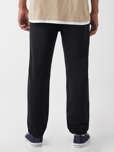 Image of Bewakoof Men's Solid Oversized Fit Cotton Poly Joggers
