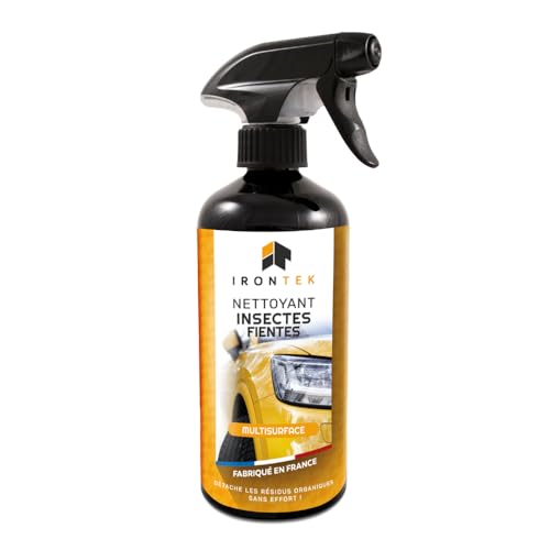Nettoyant Insectes & Fientes Oiseaux 500ml - IRONTEK | IT310 | Démoustiqueur Multisurface | Rapide & Sans Effort | Made In France | Protège Peinture