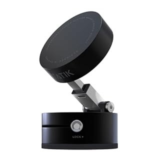 Statik HyperMount®(Gen 2) Vacuum Phone Mount Magnetic Phone Holder, Vacuum Seal Car Phone Mount, Use on Any Surface, Compatible with Apple MagSafe, Magnetic Rings Included for Android Devices, 1 Pack