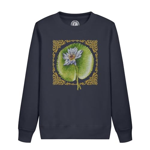 Sweatshirt enfant lotus botanique collage nature vintage pour l'école