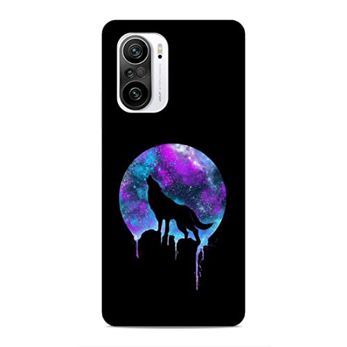 Image of Printed Mobile Back Hard Case Cover for Xiaomi Redmi K40 Pro /Xiaomi Redmi K40 Pro Plus /Xiaomi Poco F3 | Wolf, Black Shadow, Multi Stars, Colourful sky-2181