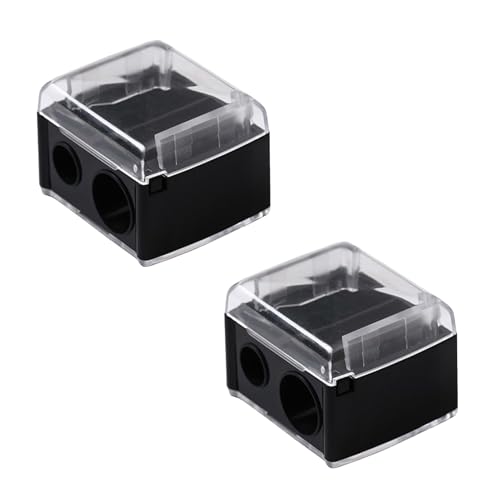 2 Stück Makeup Sharpener Anspitzer, Kosmetikspitzer, Spitzer für Kajalstifte - Universal Anspitzer für Augenbrauenstift, Lippenkonturenstift, Eyeliner, Präzisionsklingen, Handlich für Unterwegs
