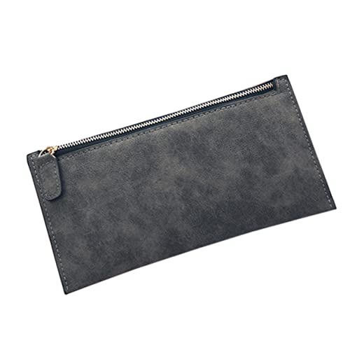 Matte Wallet for Women Zipper Pu Leather Purse Light Gray Stylish and Functional Design for Everyday Use for Friends and Loved - Main Image