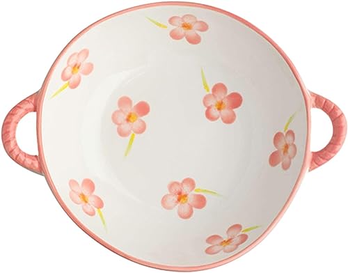EQEQE Rosa Blumen Suppen-Müsli Schale