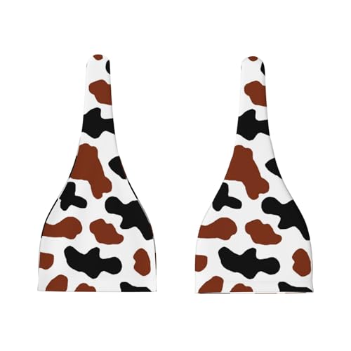 Brown Black Cow Baby Hats 0-6 Months Adjustable Top Knot Stretchy Soft Newborn Hats Baby Boy Girl Beanie3