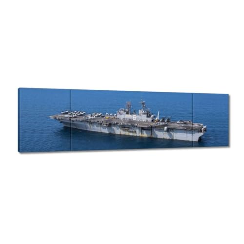 Peinture porte-avions en mer toile imprimée 170x50cm décoration panoramique salon