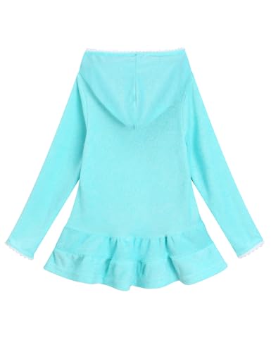 Image of Girls Swim Cover Up Kids Long Sleeve Swimsuit Coverup Terry Beach Pool Clothes with Sunglasses