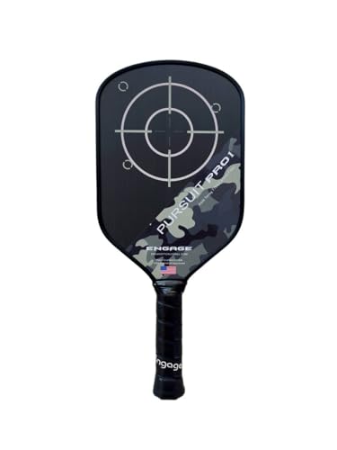 Engage Pursuit Pro1 Pickleball Paddle - Raw T700 Toray Carbon Fiber for Extreme Spin - MachPro Core for Maximum Power & Control (Camo, Standard Weight (8.0-8.3oz))