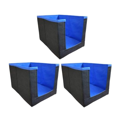 UNICRAFTS Pack of 3 Non Woven Shirt Stacker/Clothes Organizer | Clothing Cover | Closet & Wardrobe Organizer| Multipurporse Storage Box | 38.1 x 25.4 x 25.4 (Blue)
