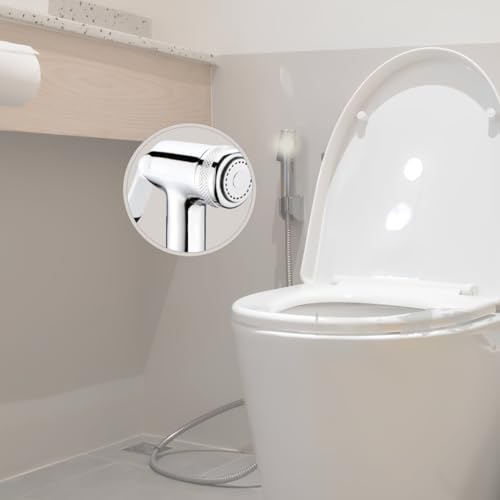 Image of New Ware Handheld Jet Shower Health Faucet | ABS Bidet Spray for Bathroom & Toilet | Silver Chrome Finish