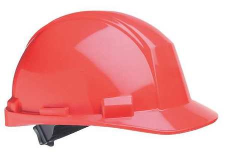 Hard Hat, FrtBrim, Slotted, 4Ratchet, Red