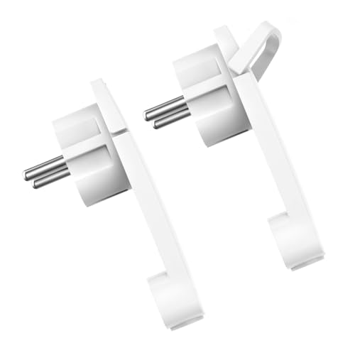 Oblinple 2 Pièces Fiche Schuko Extra Plate, Fiche Européenne D'alimentation 250V 16A IP20, Prise Electrique Male Contact de Terre avec Poignée Rabattable et...