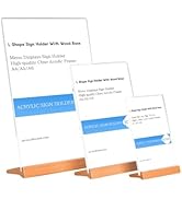 ECKEK Acrylic Sign Holder A4/A5/A6 Menu Displays T/L Shape, Wood Base Table Top Sign Stand (L Sha...