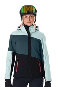killtec Damen Skijacke/Funktionsjacke mit abzippbarer Kapuze und Schneefang KSW 67 WMN SKI JCKT, hellpetrol, 44, 41961-000