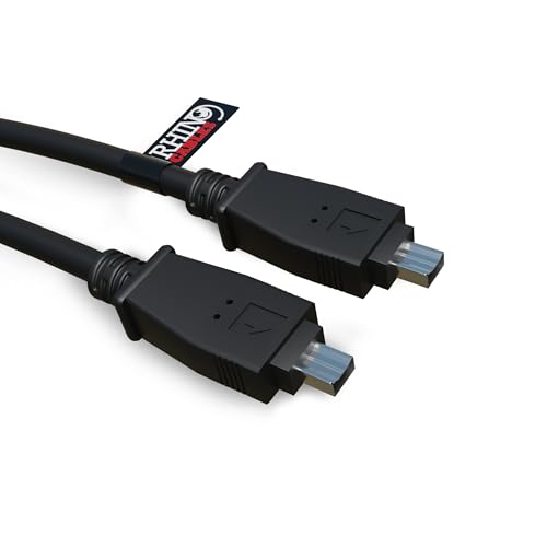 rhinocables FireWire 4-Pin to 4-Pin Cable | IEEE 1394A for Digital Video Transfer - Plug & Play Lead for Camcorders, Mini DV Tape Players & Legacy Devices | Windows & macOS | 1m, 2m, 3m or 5m (1m)