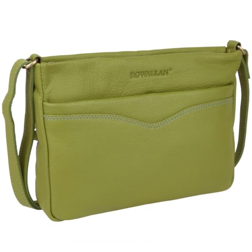 Sac à bandoulière compact en cuir Rowallan : dites adieu aux sacs lourds avec ce modèle vert citron