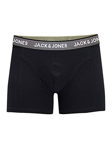 JACK & JONES Herren JACWAISTBAND JACBACK Trunks 3 Pack, Asphalt/Dusty Olive - Dusty ol, M 3