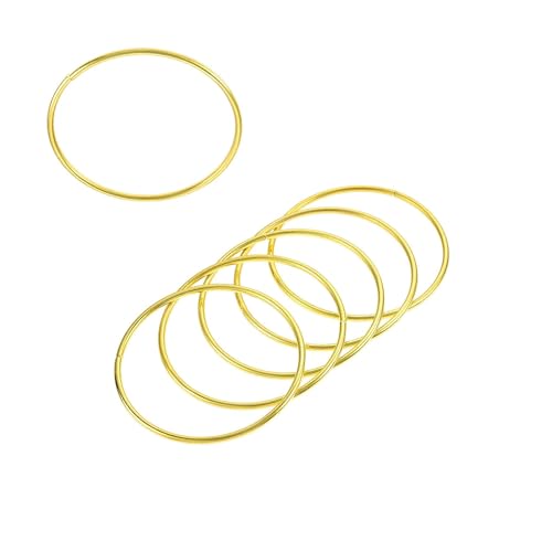 MACHSWON Zinc Alloy O Rings 45mm(1.8") ID 3mm Thick Multi-Purpose Welded O Buckles Heavy Duty Smooth Solid Ring for Bag Straps Belts Pet Leashes and DIY Crafts Gold 6pcs