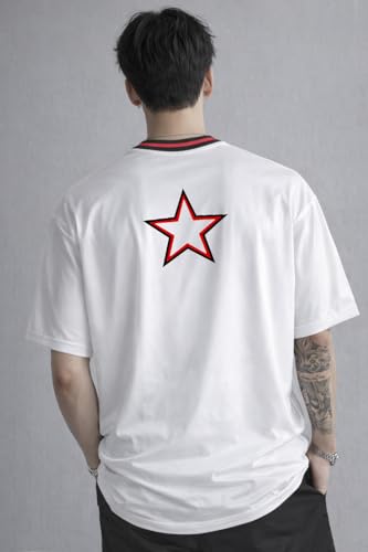 Image of Men's Polyester Oversize Printed T-Shirt, Color Block, Round Neck, Regular Fit, Urban Streetwear Theme