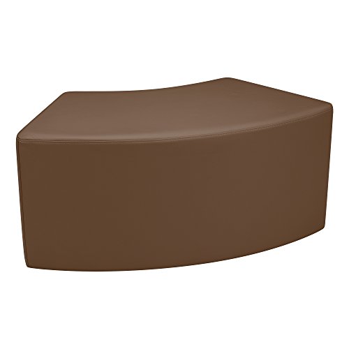 Image of Sprogs 18 inch H Structured S-Curve Stool -Flexible Modular Collaborative Soft Seating for Office, Home, Lounge and School Classrooms with Durable Frame & Set of 2 inch Legs Add-on - Chocolate