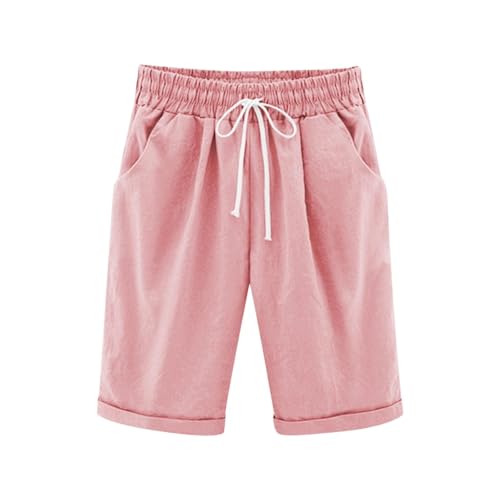 Kids Cotton Linen Shorts Wide Leg Loung𝐞 Pants Breathable Beach Elastic Waist Bermuda Linen Blend Shorts Drawstring Bottoms
