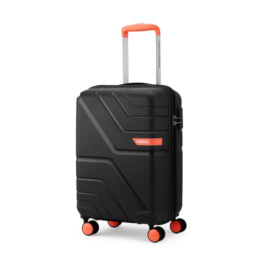 American Tourister Upland Sport 55 CM Small Carry-On Luggage, Polypropylene (PP) Hardside 8 Wheels Spinner Luggage with Combination Lock, Suitcase/Tro