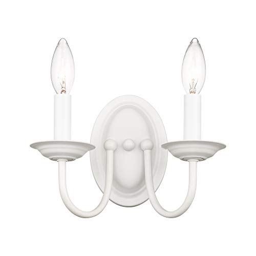 Image of Livex Lighting 4152-03 Williamsburg 2-Light Wall Sconce, White