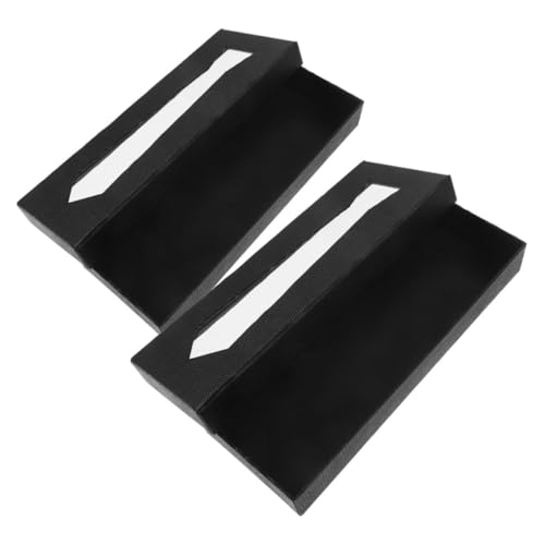 CORHAD 2 piezas Caja para Corbatas para Hombres de Diseño Negro con Textura de Serpiente Caja Robusta de Cartón para Almacenamiento y Viaje para Regalo y Organización de Corbatas