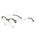 Produktbild junkai Brille Rund Retro mit Fensterglas - Damen Herren Brillenfassung Metall Frame Transparente Linsen Brille für Lesen/Arbeiten/Unterhaltung