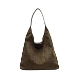 Bolsa tote de camurça feminina hobo, mochila vintage despojada, bolsa crossbody para escola, faculdade, trabalho, fecho magnético (Verde)