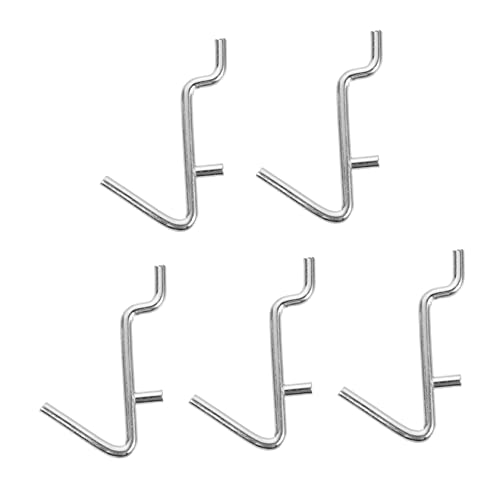 Luxshiny Pegboard Accessories 5pcs v Shape Hooks Stainless Steel Heavy Duty Display Shelf Hooks