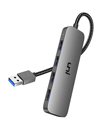 USB-Hub-uni-Aluminum-4-Port-USB-Splitter-for-Laptop-Slim-USB-30-Hub-Keyboard-and-Mouse-Adapter-Compatible-with-PC-MacBook-Air-Mac-Pro-iMac-Surface-Pro-Flash-Drive-Mobile-HDD
