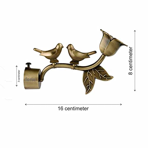 Image of FERIO Premium New Look Love Birds Alloy Zinc Antique Brass Curtain Finials Only Without Bracket (Antique Brass, 6 Pcs)